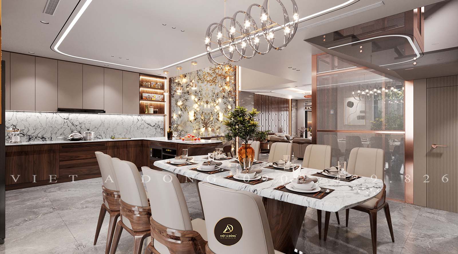 Mẫu bàn ăn 8 ghế